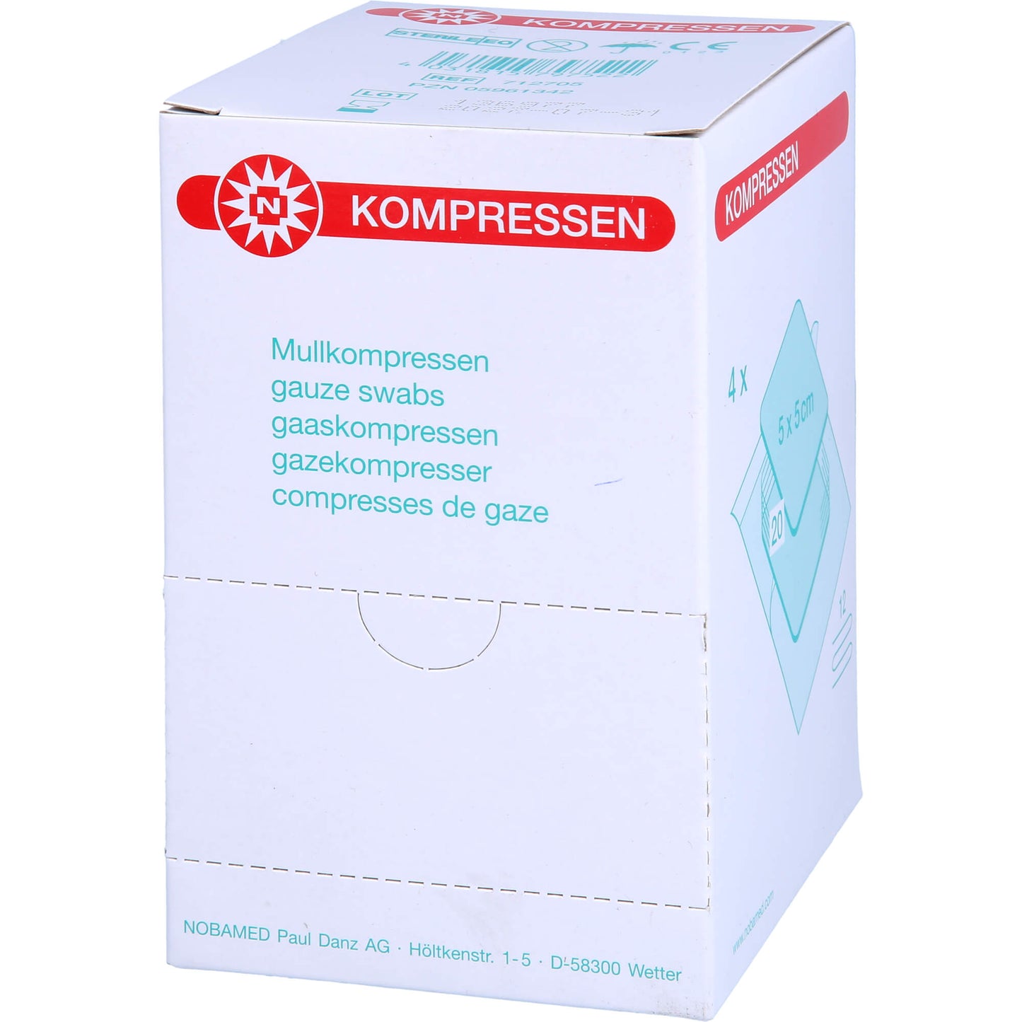KOMPRESSEN Set 5x5 cm steril 12fach 4X20 St