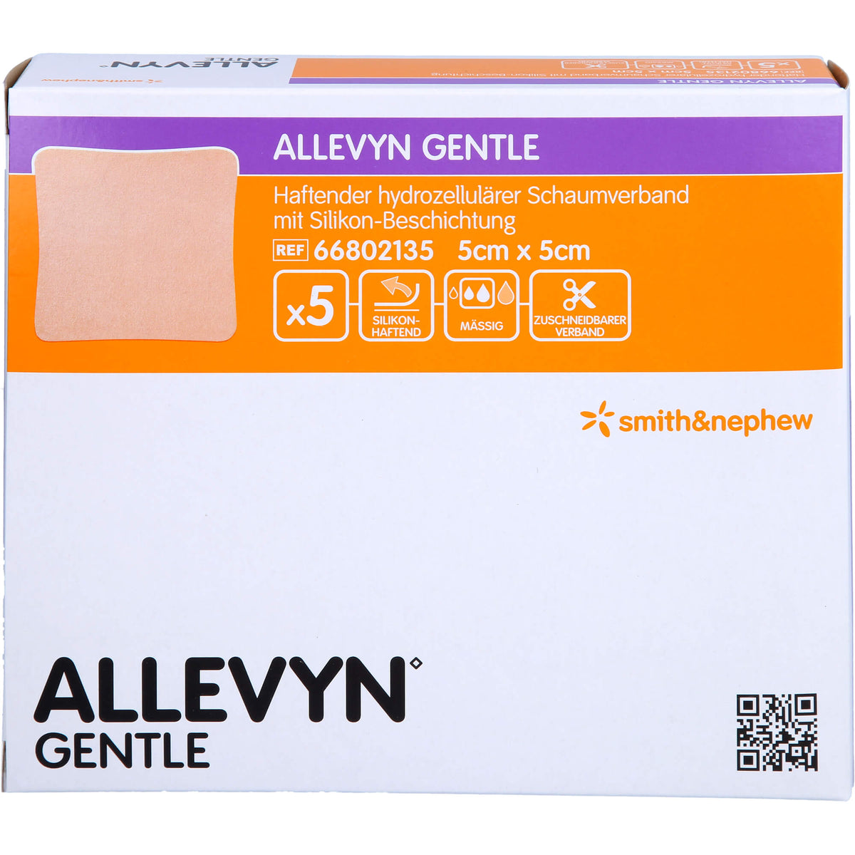 ALLEVYN Gentle 5x5 cm Schaumverband 5 St
