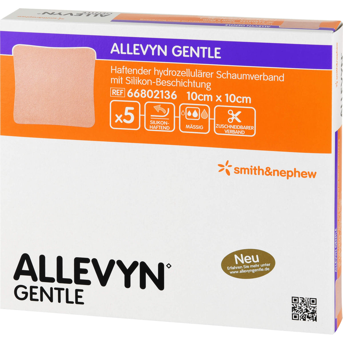 ALLEVYN Gentle 10x10 cm Schaumverband 5 St