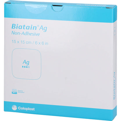 BIATAIN Ag Schaumverband 15x15 cm nicht haftend 5 St