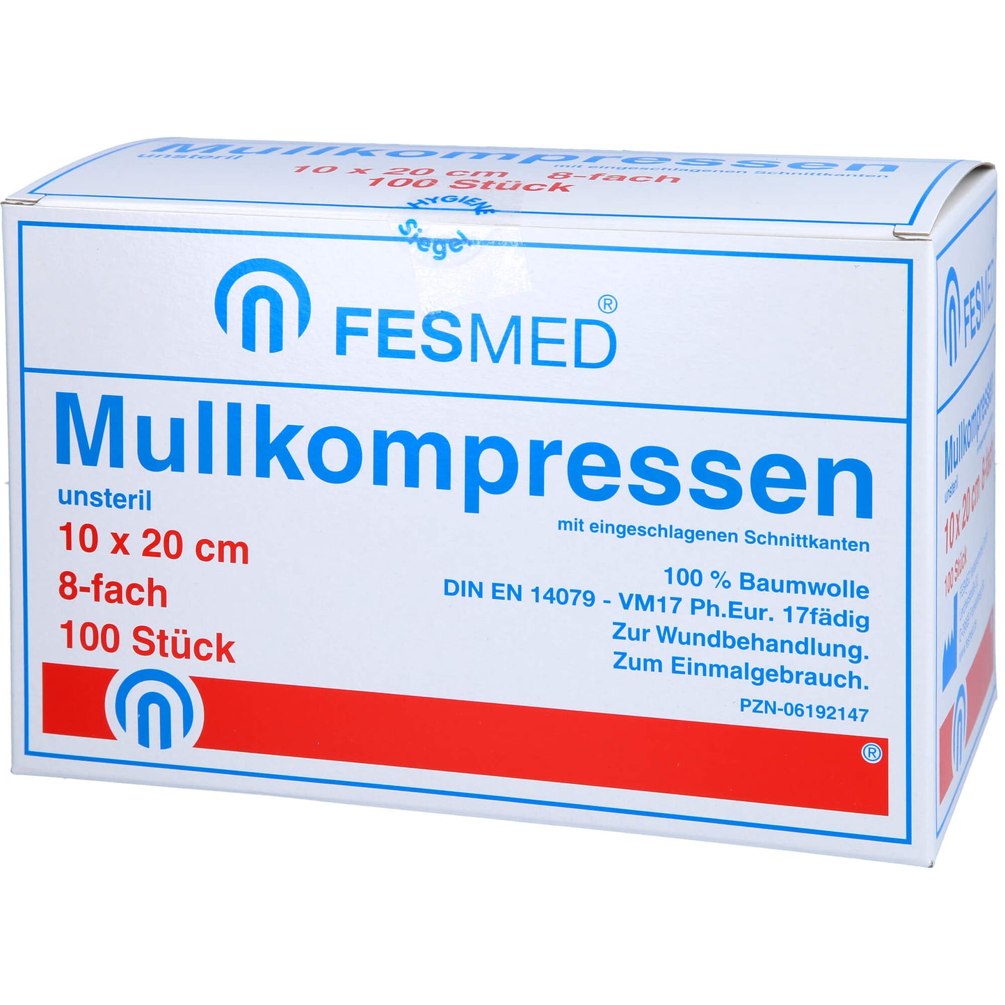 MULLKOMPRESSEN ES 10x20 cm unsteril 8fach 100 St