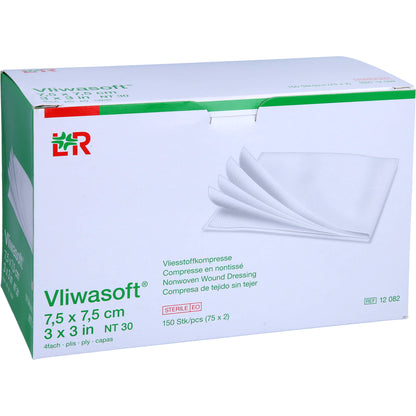 VLIWASOFT Vlieskompressen steril 7,5x7,5 cm 4l. 150 St