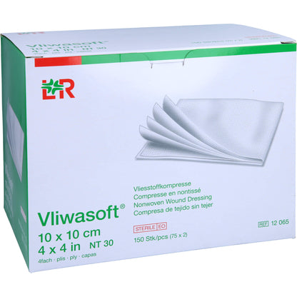 VLIWASOFT Vlieskompressen steril 10x10 cm 4l. 150 St