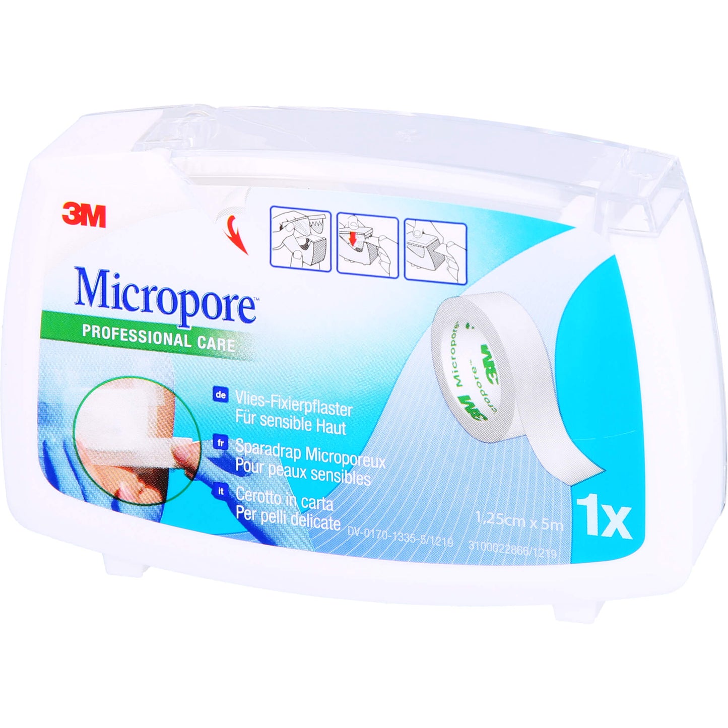 MICROPORE Vliespfl.1,25cmx5m m.Abr.1530NP-0SD 1 St