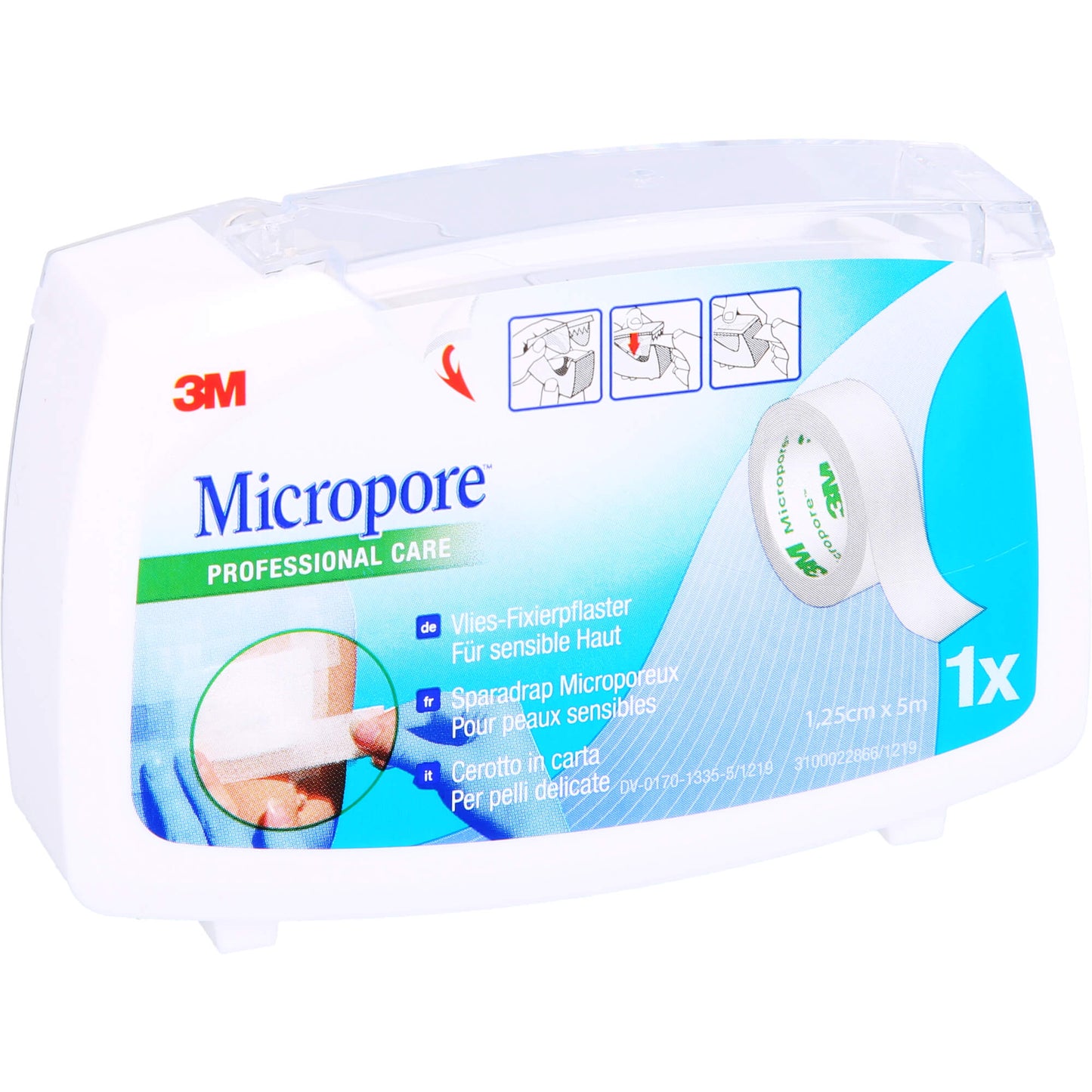MICROPORE Vliespfl.1,25cmx5m m.Abr.1530NP-0SD 1 St