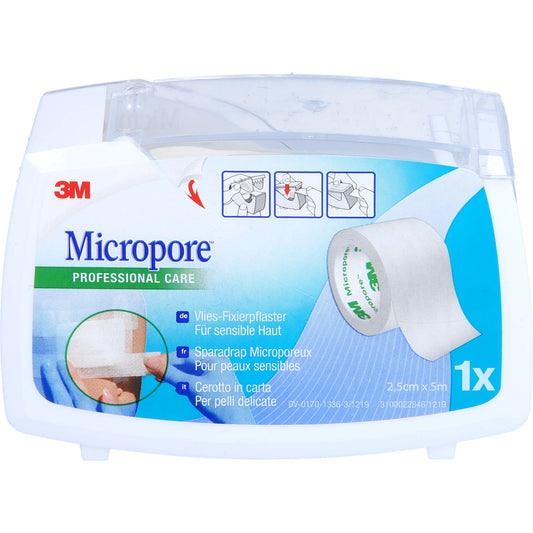 MICROPORE Vliespfl.2,5cmx5m m.Abroller 1530NP-1SD 1 St
