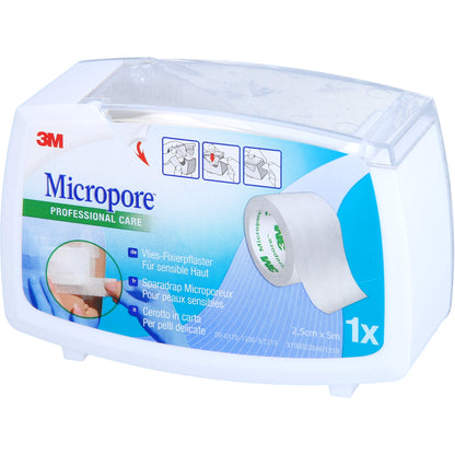 MICROPORE Vliespfl.2,5cmx5m m.Abroller 1530NP-1SD 1 St