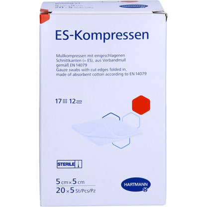 ES-KOMPRESSEN steril 5x5 cm 12fach Großpackung 20X5 St
