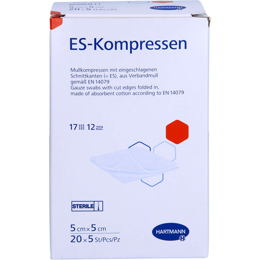 ES-KOMPRESSEN steril 5x5 cm 12fach Großpackung 20X5 St