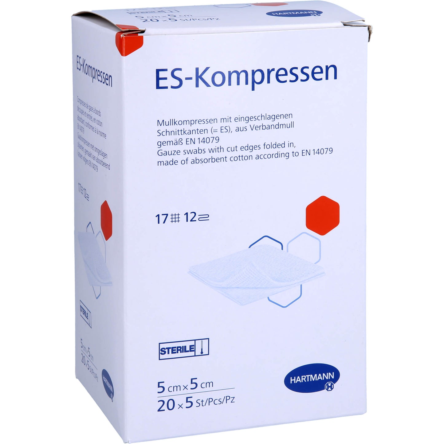 ES-KOMPRESSEN steril 5x5 cm 12fach Großpackung 20X5 St