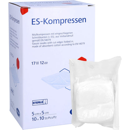 ES-KOMPRESSEN steril 5x5 cm 12fach Großpackung 10X10 St