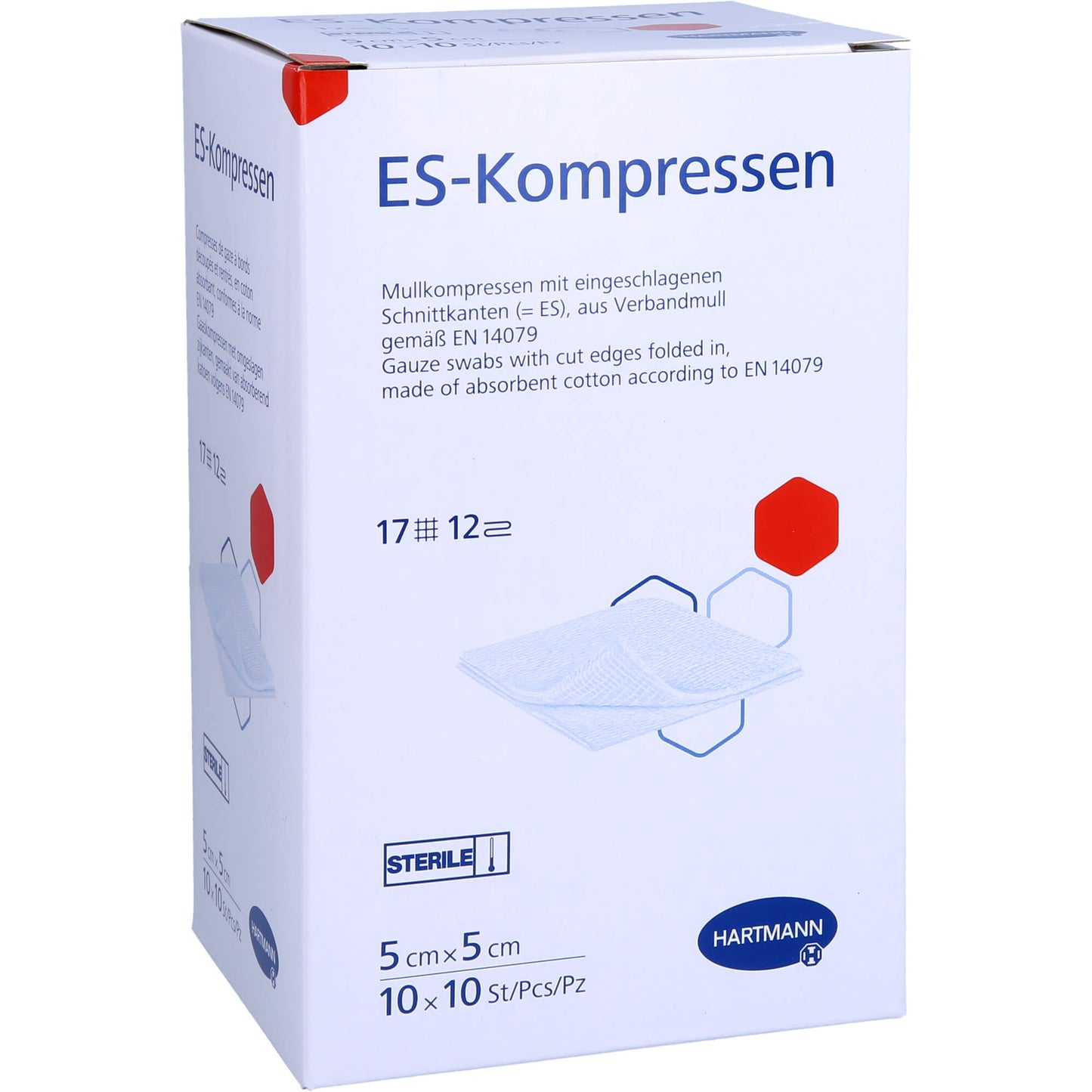 ES-KOMPRESSEN steril 5x5 cm 12fach Großpackung 10X10 St