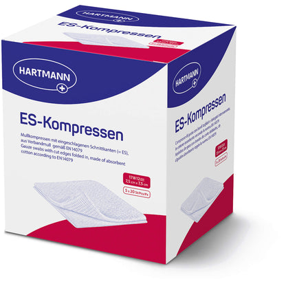 ES-KOMPRESSEN steril 7,5x7,5 cm 12fach Großpackung 5X20 St