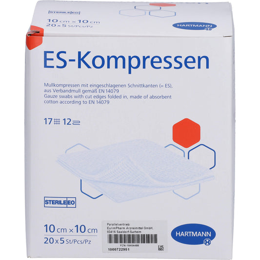 ES-KOMPRESSEN steril 10x10 cm 12fach Großpackung 20X5 St