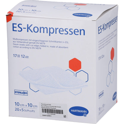 ES-KOMPRESSEN steril 10x10 cm 12fach Großpackung 20X5 St