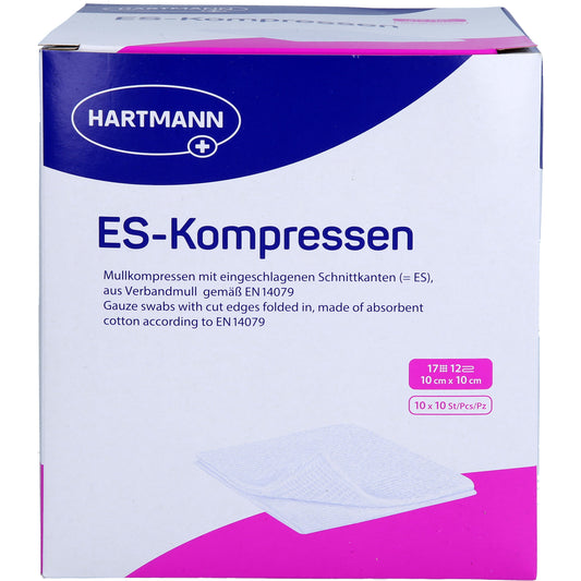 ES-KOMPRESSEN steril 10x10 cm 12fach Großpackung 10X10 St