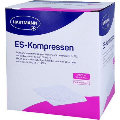 ES-KOMPRESSEN steril 10x10 cm 12fach Großpackung 10X10 St
