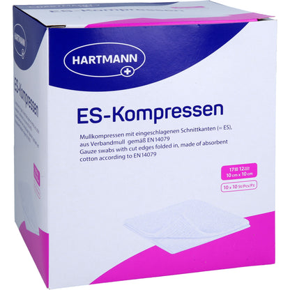 ES-KOMPRESSEN steril 10x10 cm 12fach Großpackung 10X10 St