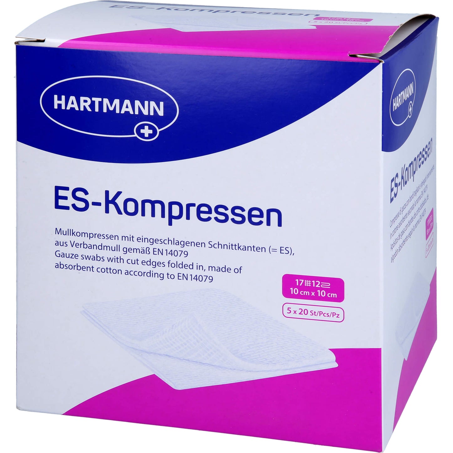 ES-KOMPRESSEN steril 10x10 cm 12fach Großpackung 5X20 St