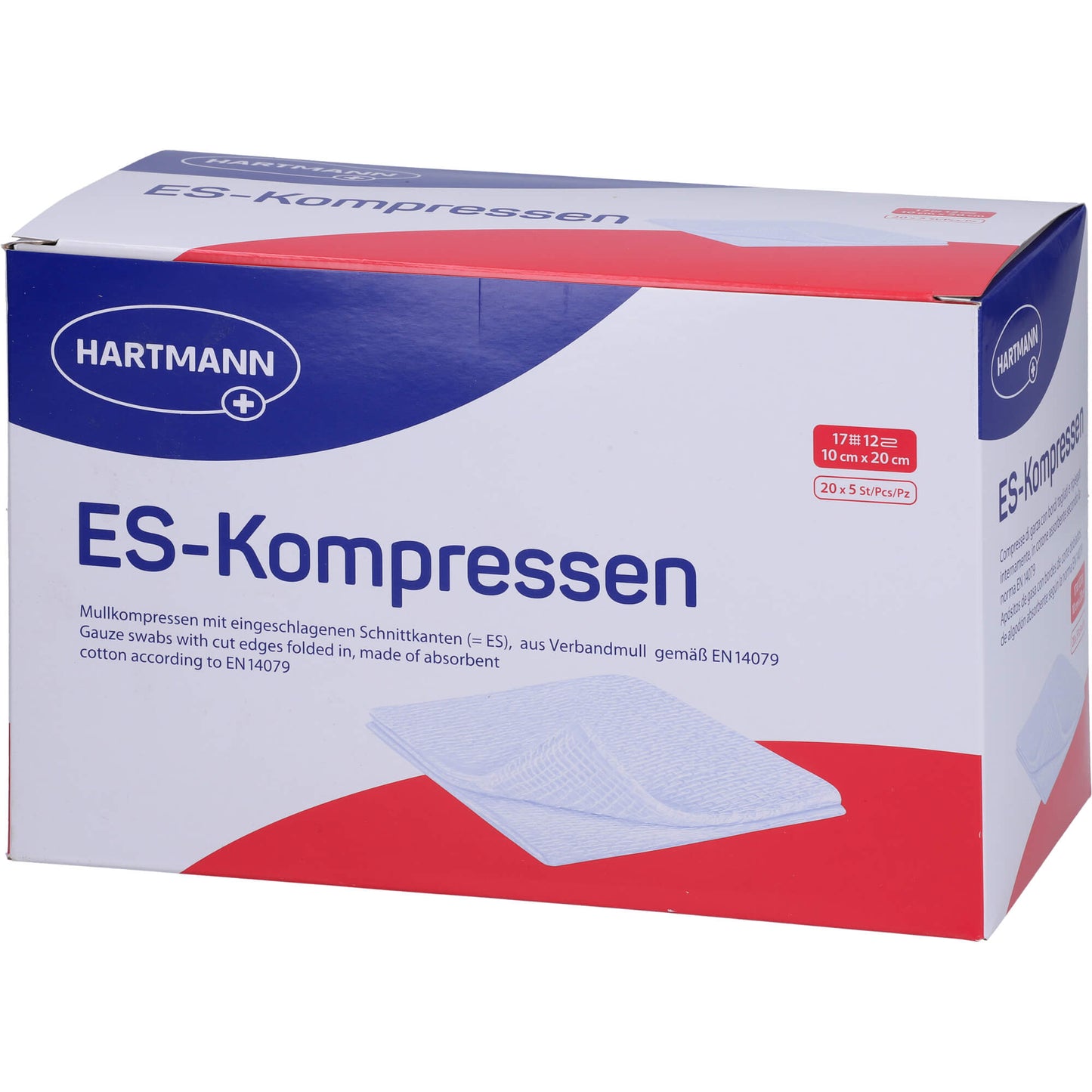 ES-KOMPRESSEN steril 10x20 cm 12fach Großpackung 20X5 St
