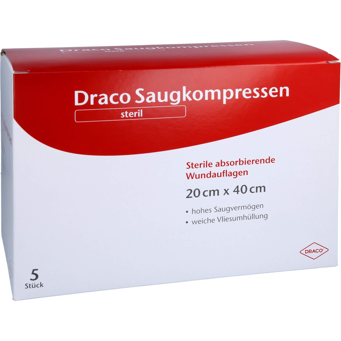 SAUGKOMPRESSEN steril 20x40 cm Draco 5 St
