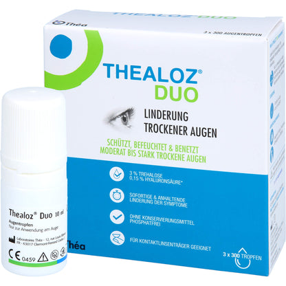 THEALOZ Duo Augentropfen 3X10 ml