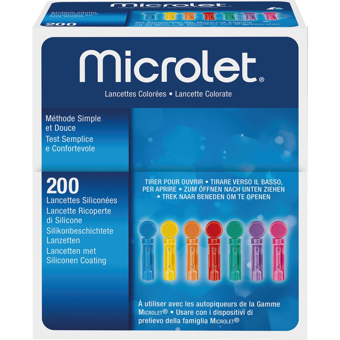 MICROLET Lanzetten farbig 200 St