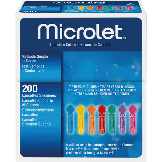 MICROLET Lanzetten farbig 200 St