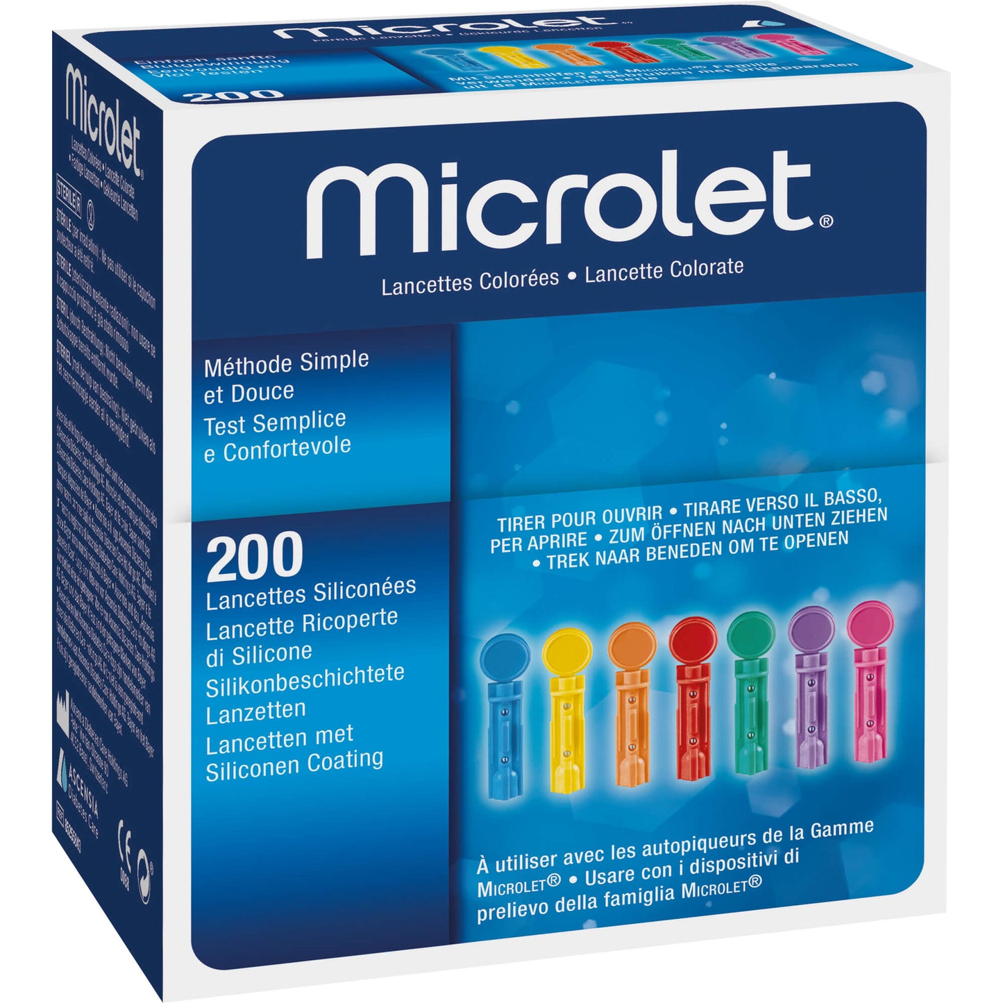 MICROLET Lanzetten farbig 200 St