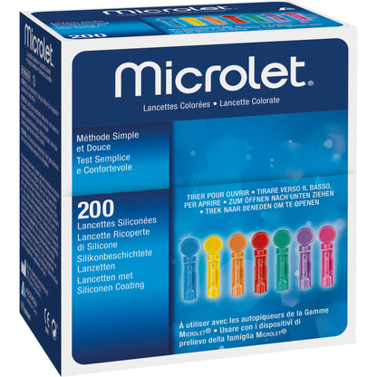 MICROLET Lanzetten farbig 200 St