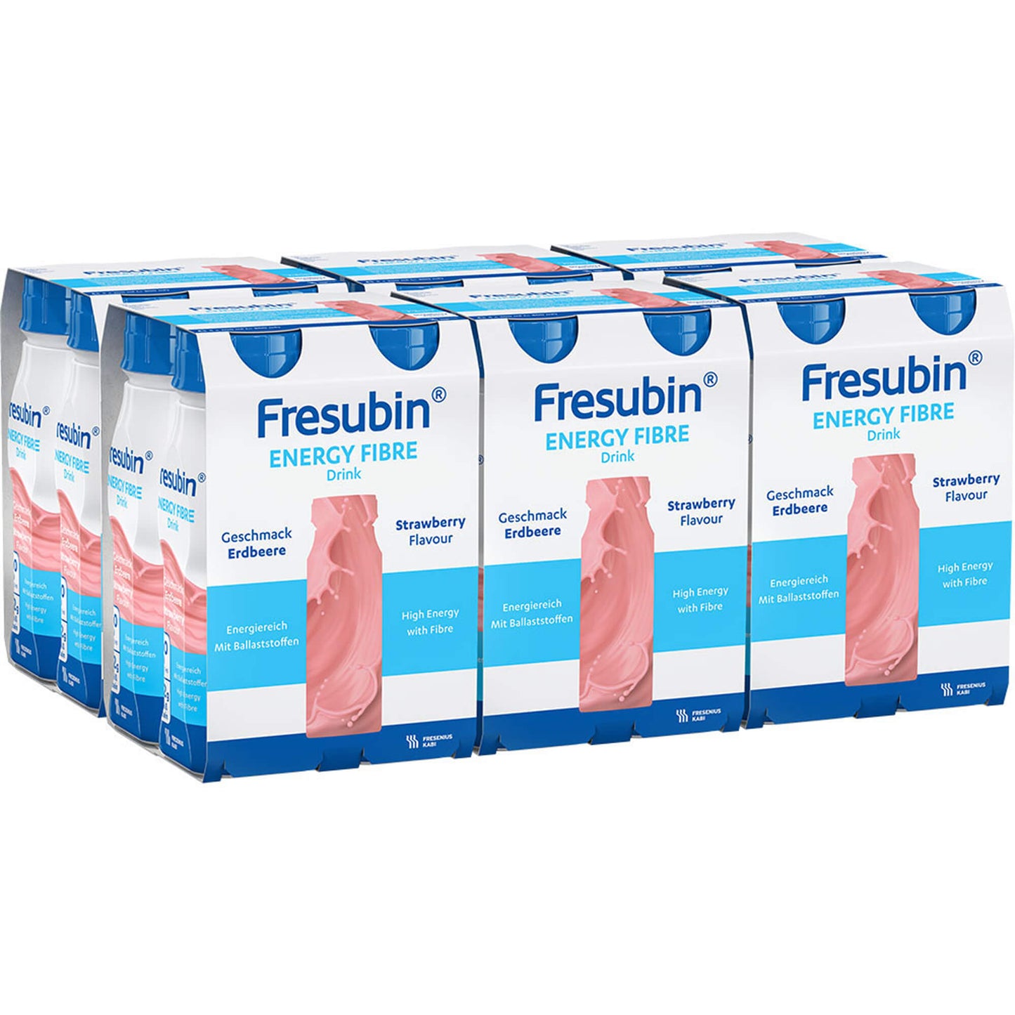 FRESUBIN ENERGY Fibre DRINK Erdbeere Trinkflasche 6X4X200 ml