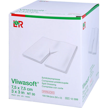 VLIWASOFT Schlitzkompressen 7,5x7,5 cm steril 4l. 50X2 St