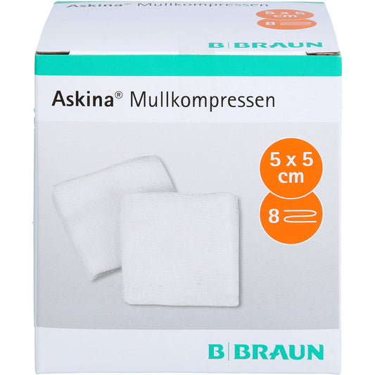 ASKINA Mullkompressen 5x5 cm steril 8fach 25X2 St