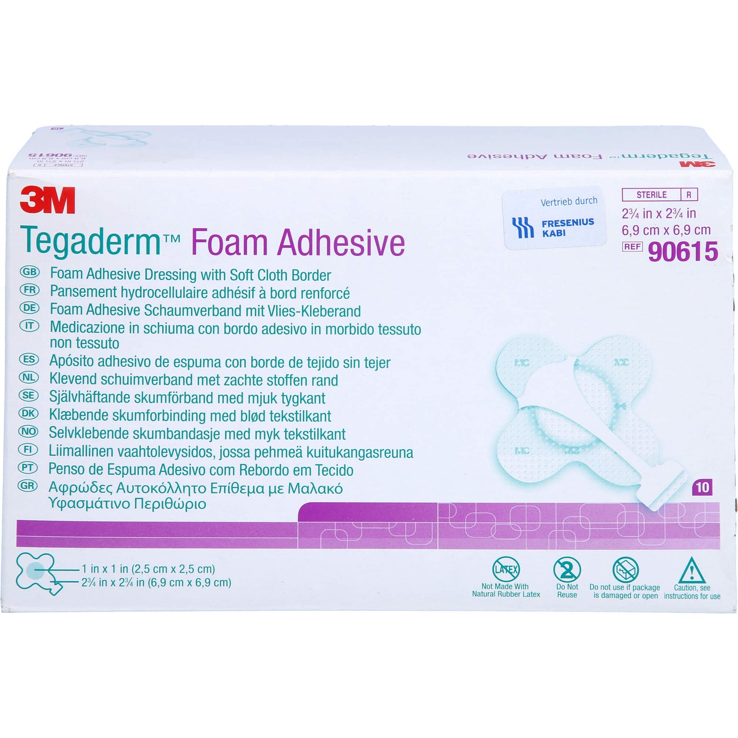 TEGADERM Foam Adhesive FK 6,9x6,9 cm kreuzf.90615 10 St