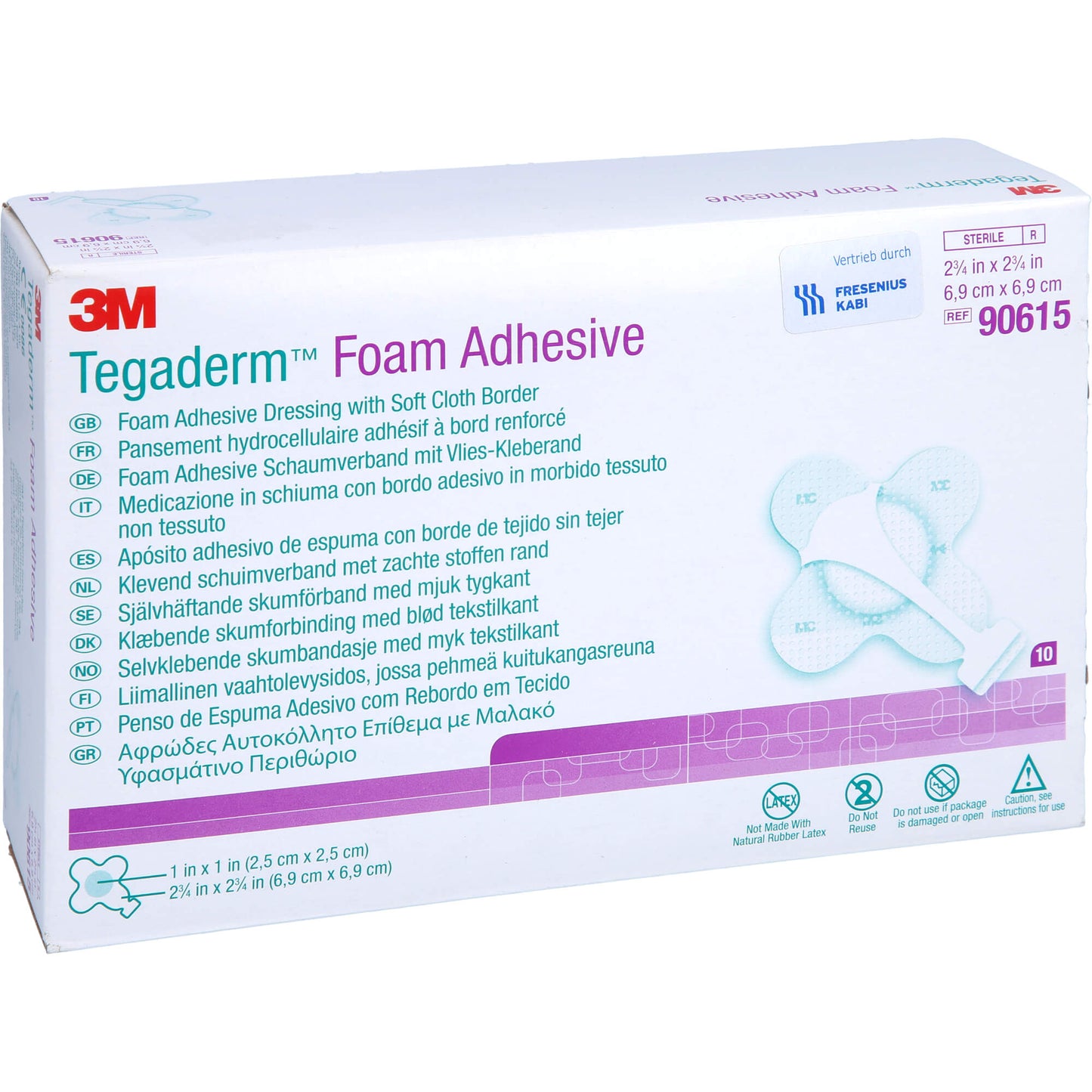 TEGADERM Foam Adhesive FK 6,9x6,9 cm kreuzf.90615 10 St