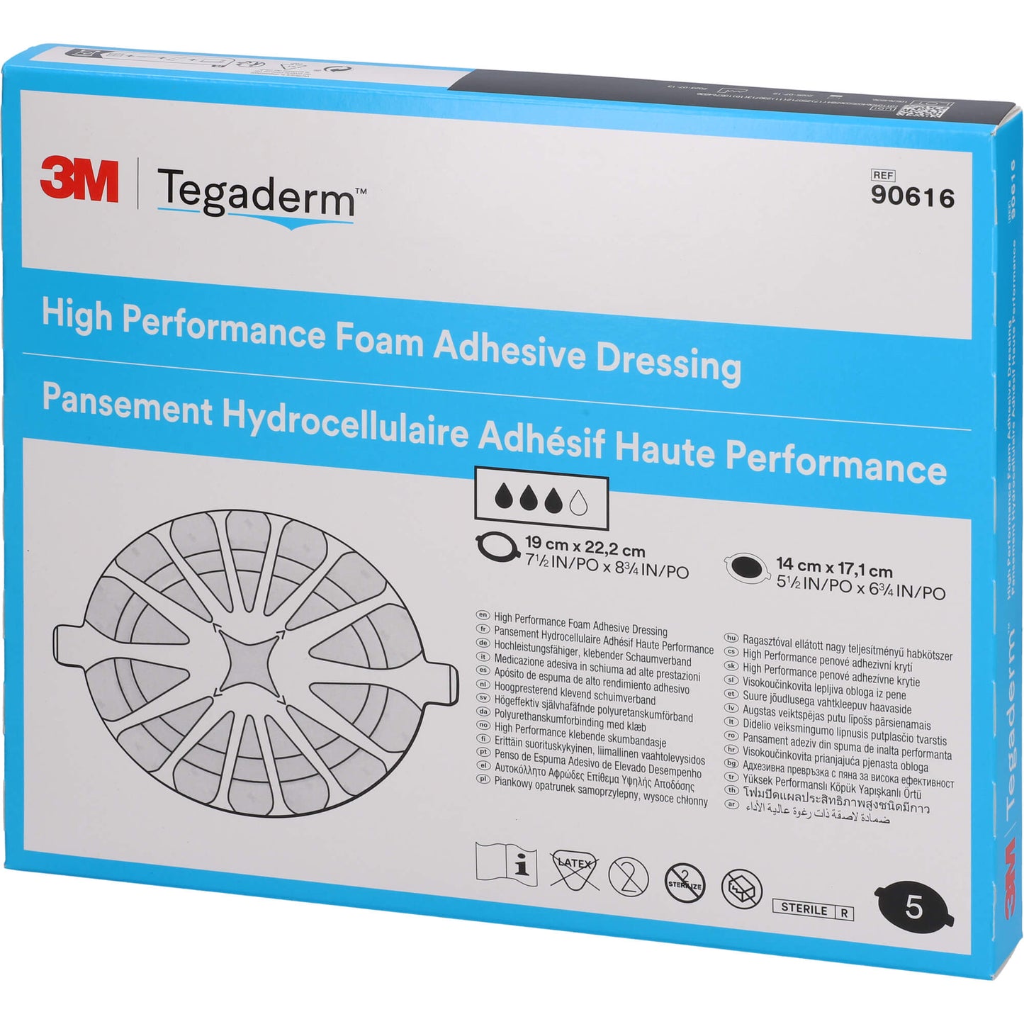 TEGADERM Foam Adhesive FK 19x22,2 cm oval 90616 5 St