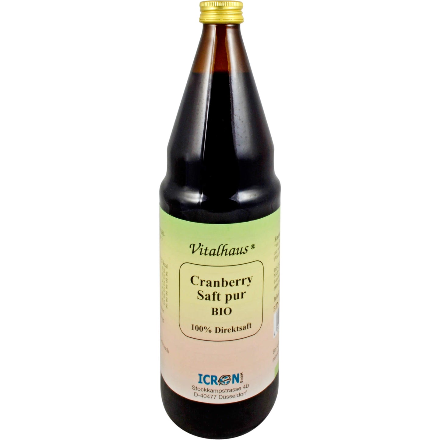 CRANBERRY SAFT pur Bio Vitalhaus 750 ml