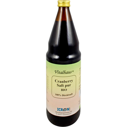 CRANBERRY SAFT pur Bio Vitalhaus 750 ml
