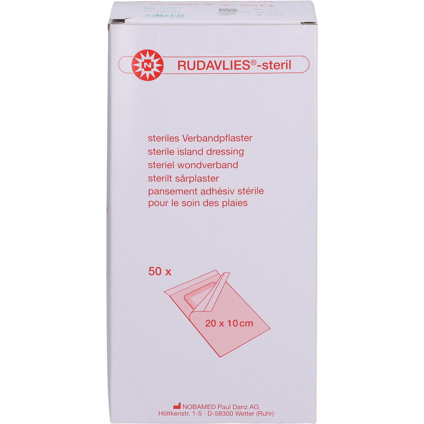 RUDAVLIES-steril Verbandpflaster 10x20 cm 50 St