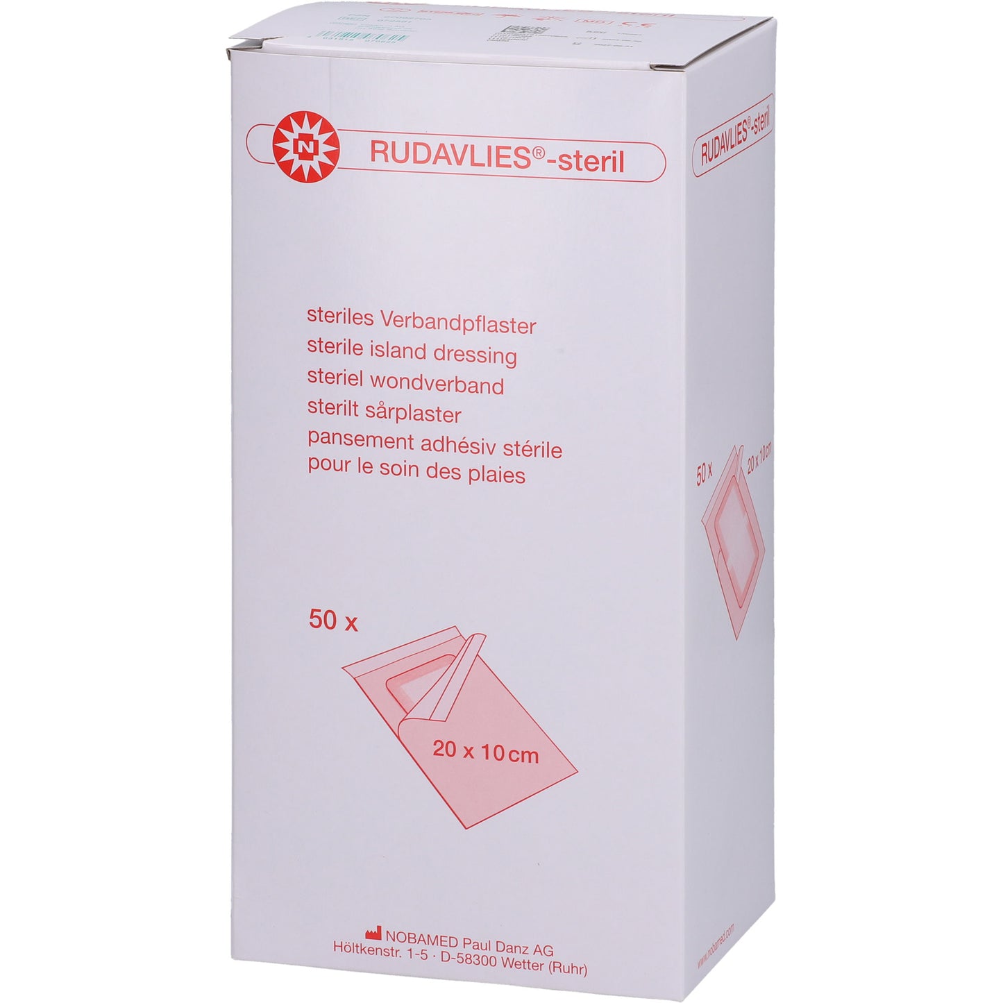 RUDAVLIES-steril Verbandpflaster 10x20 cm 50 St