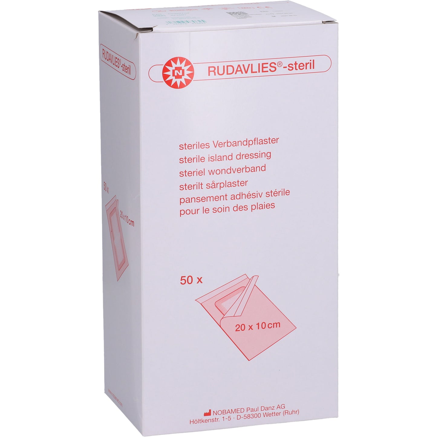 RUDAVLIES-steril Verbandpflaster 10x20 cm 50 St