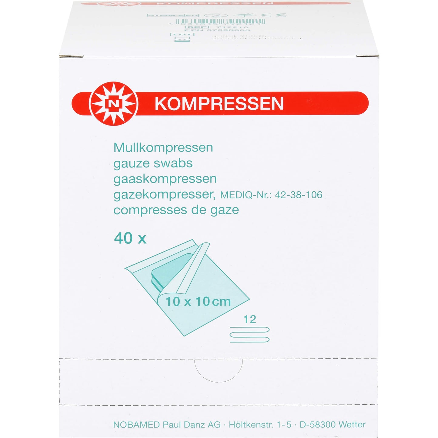 MULLKOMPRESSEN 10x10 cm steril 12fach 40X2 St