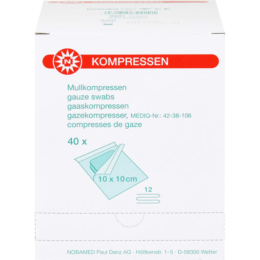 MULLKOMPRESSEN 10x10 cm steril 12fach 40X2 St