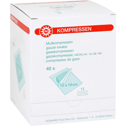 MULLKOMPRESSEN 10x10 cm steril 12fach 40X2 St