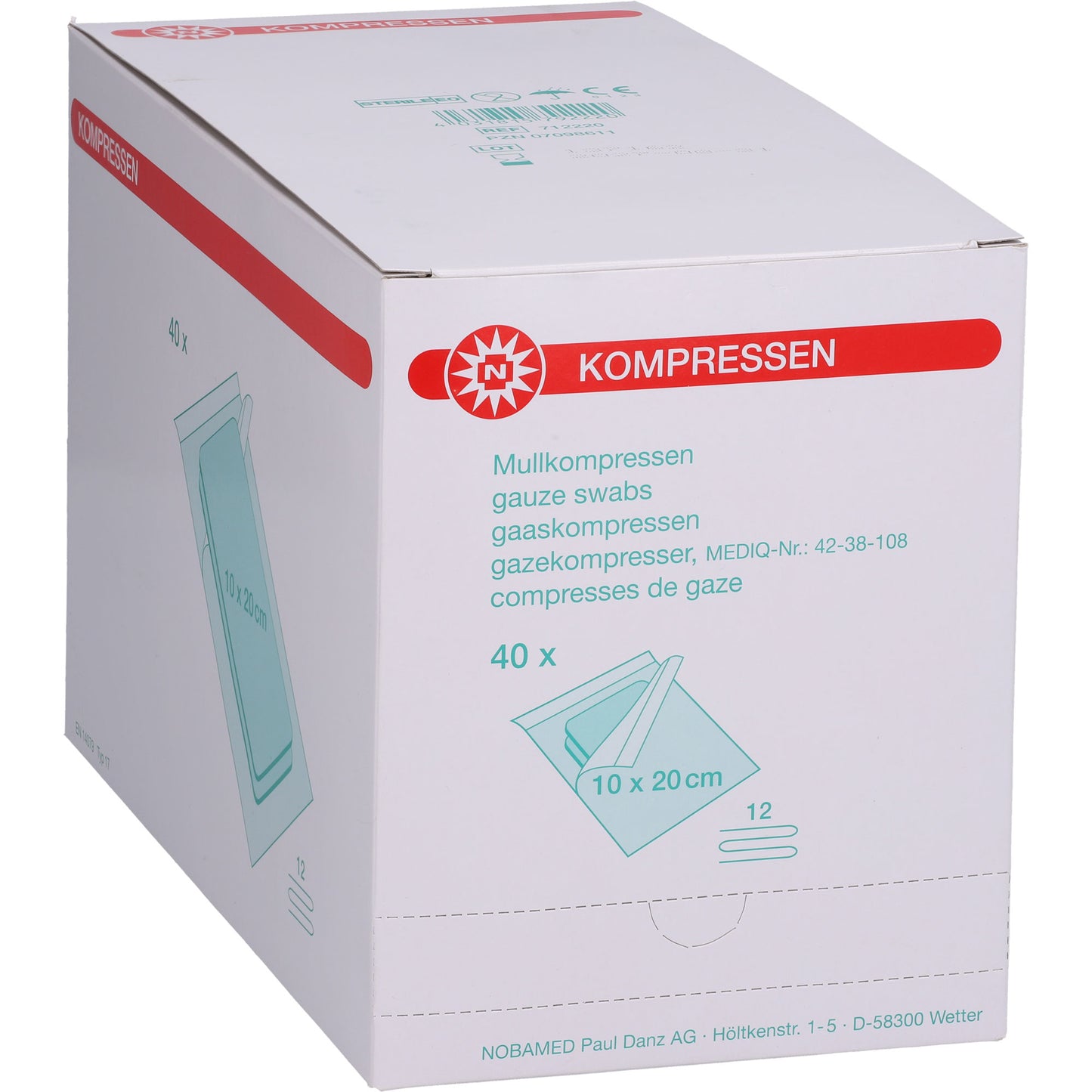 MULLKOMPRESSEN 10x20 cm steril 12fach 40X2 St