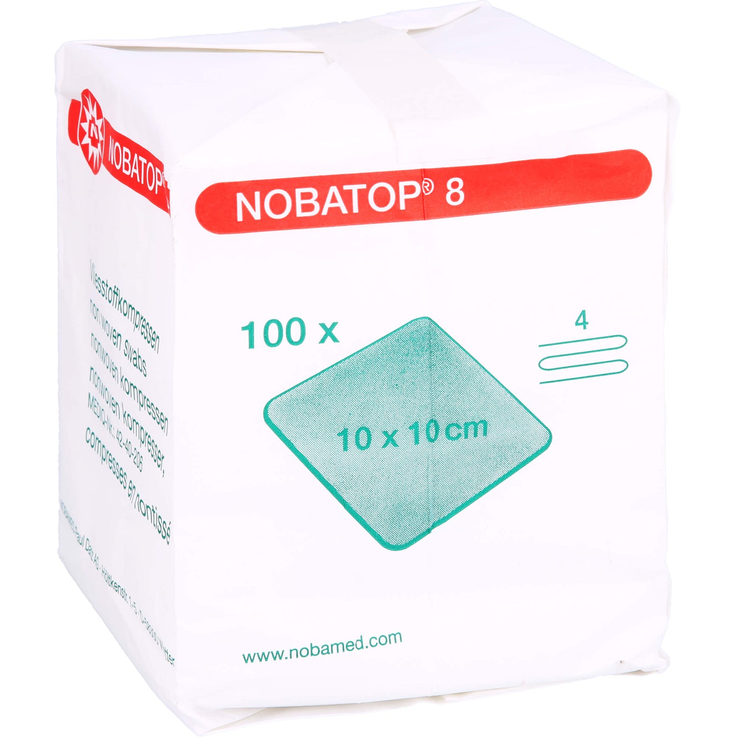 NOBATOP 8 Kompressen 10x10 cm unsteril 100 St
