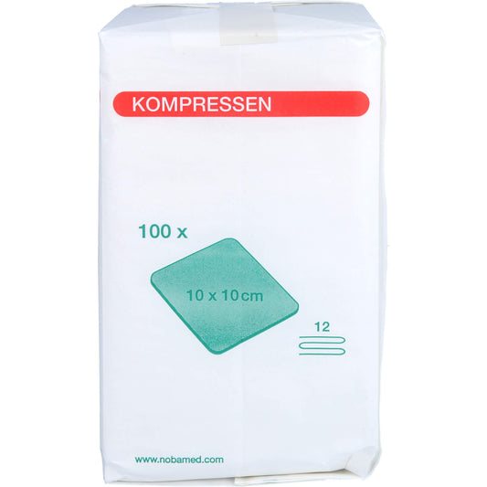 MULLKOMPRESSEN 10x10 cm unsteril 12fach 100 St