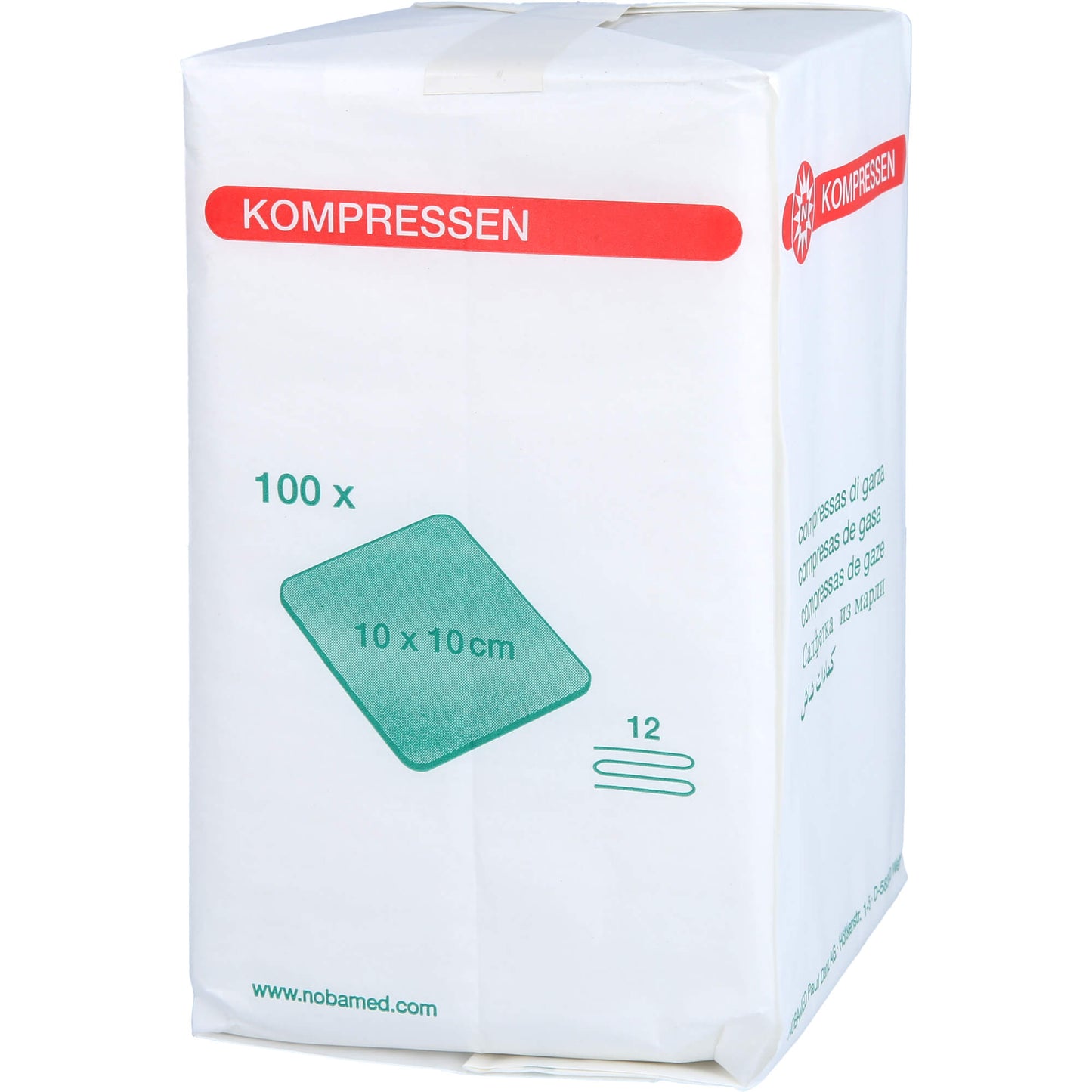 MULLKOMPRESSEN 10x10 cm unsteril 12fach 100 St