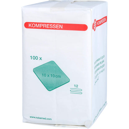 MULLKOMPRESSEN 10x10 cm unsteril 12fach 100 St