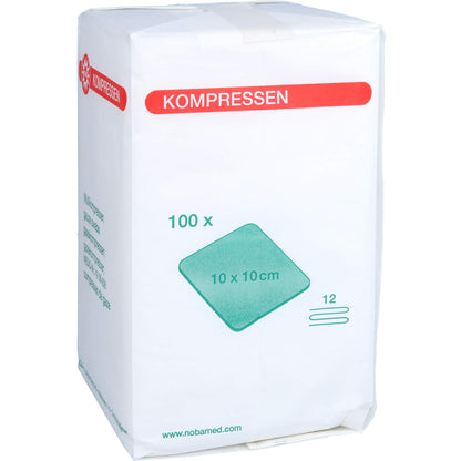 MULLKOMPRESSEN 10x10 cm unsteril 12fach 100 St